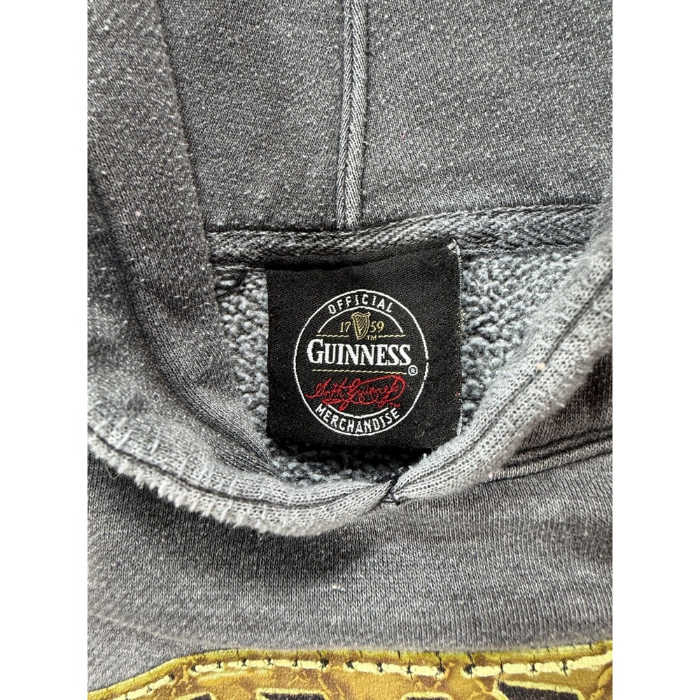 Guinness Official Merchandise Mens XL Gray Faded Pullover Hoodie 1759 Trademark - Picture 6 of 10